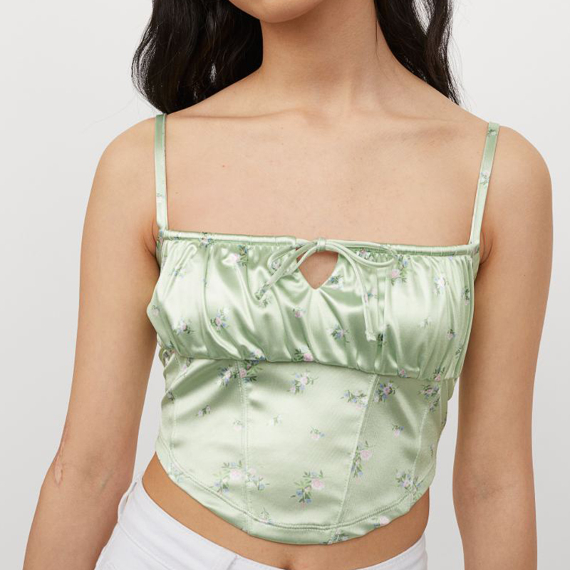 Light Green Cropped Top