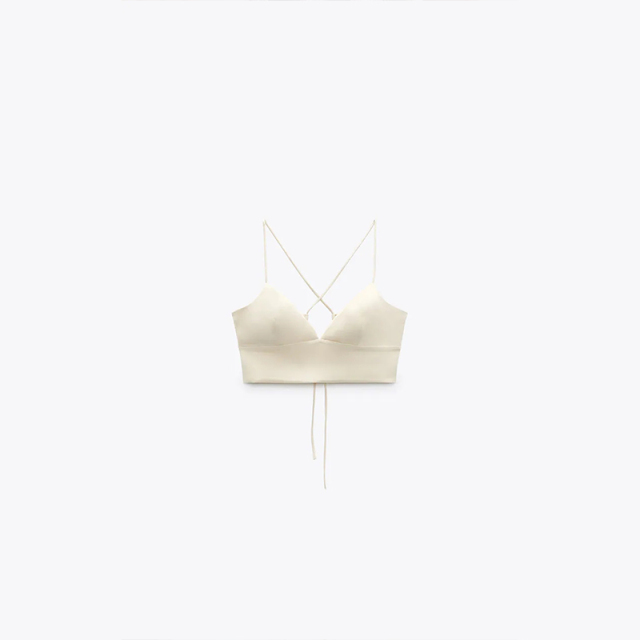 HALTER NECK SATIN CROP TOP