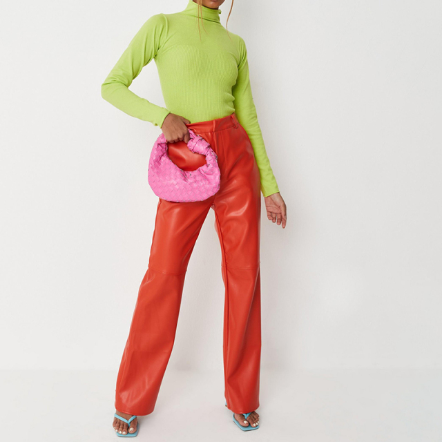 Lime high neck knit top