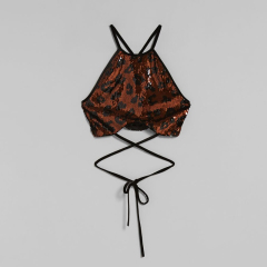 Animal print sequined top
