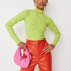 Lime high neck knit top