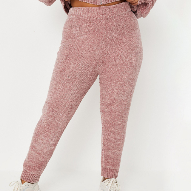 Plus size rose cropped hoodie and pants