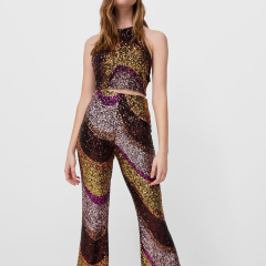 Corrugated sequin top