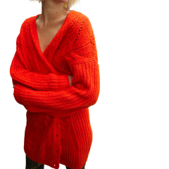 Long knitted cardigan