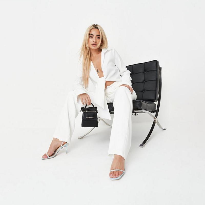 white stretch poplin tie front collar shirt