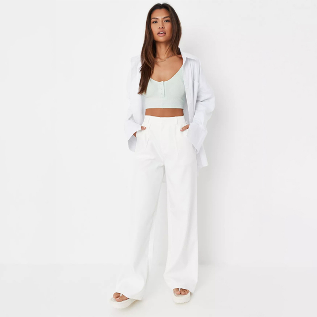 tall orange rib popper front crop top