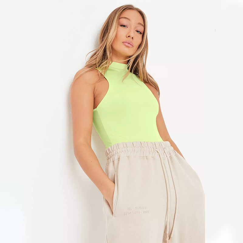 blush seamless high neck slinky bodysuit
