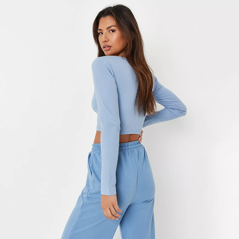 tall orange rib popper front crop top