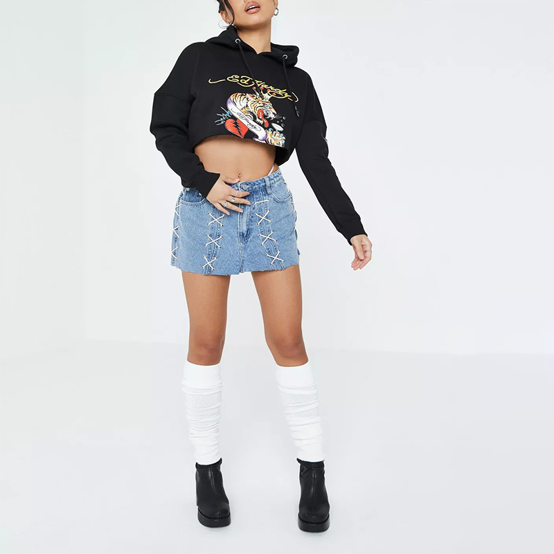 X missguided pink cropped hoodie
