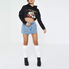 X missguided pink cropped hoodie