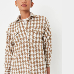 tall brown boucle oversized shacket