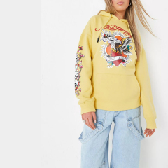 X missguided brown graphic hoodie