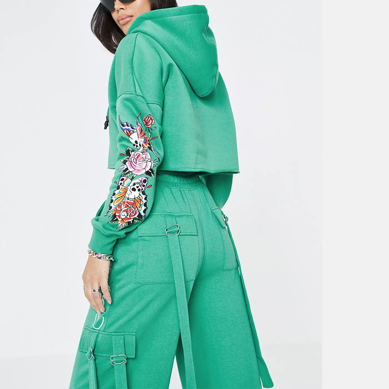 X missguided pink cropped hoodie