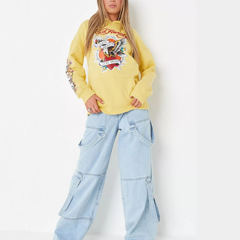 X missguided brown graphic hoodie