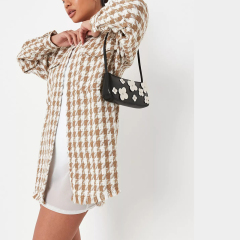 tall brown boucle oversized shacket