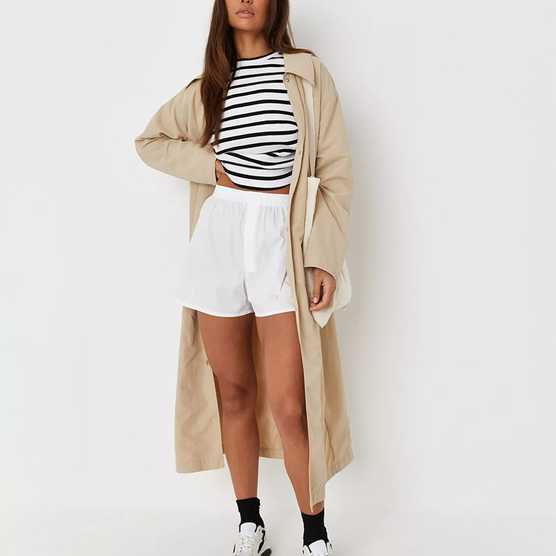 white stripe rib ruched fitted t shirt