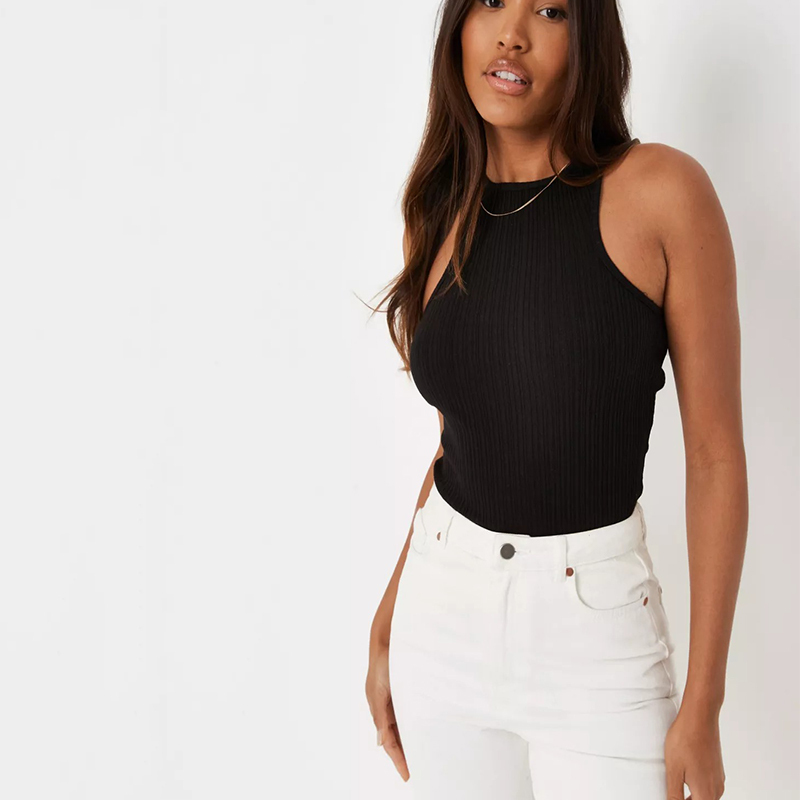 chocolate rib longline extreme racer vest top