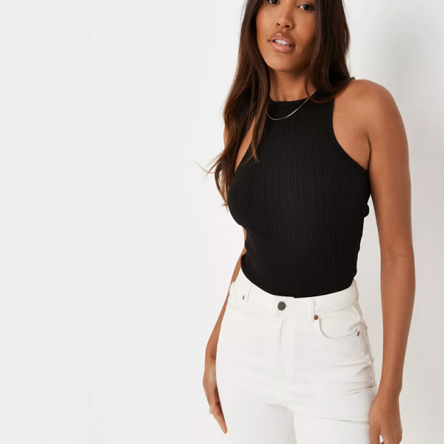 chocolate rib longline extreme racer vest top