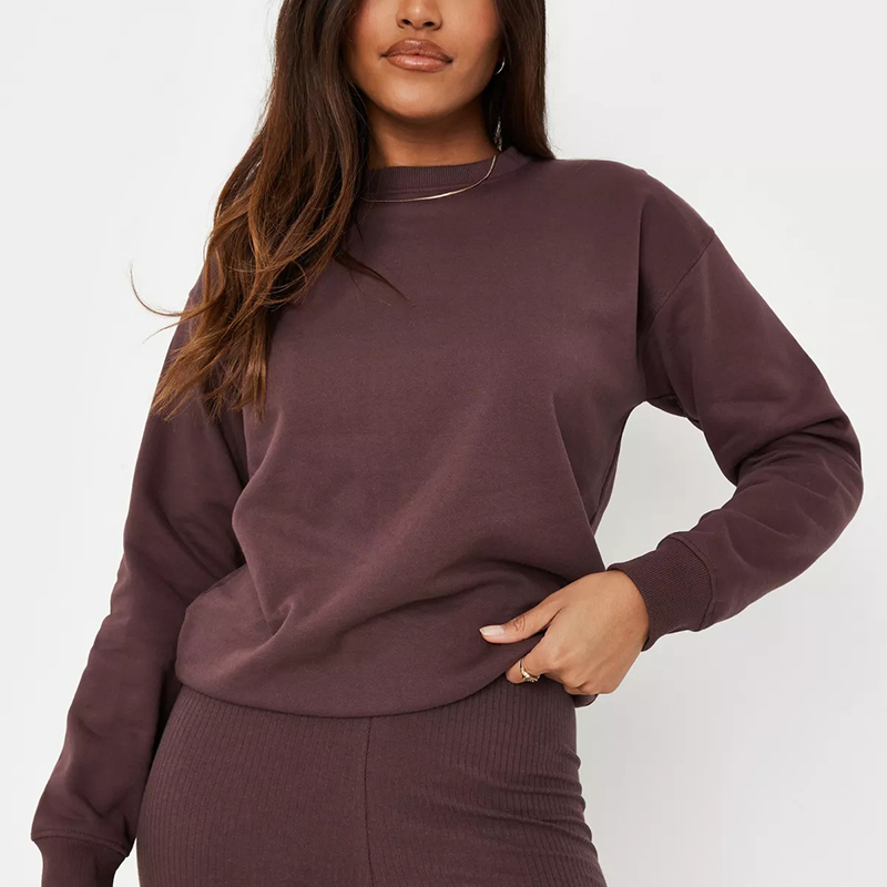 chocolate brushed back sweatshirt