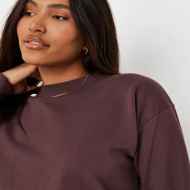 chocolate brushed back sweatshirt