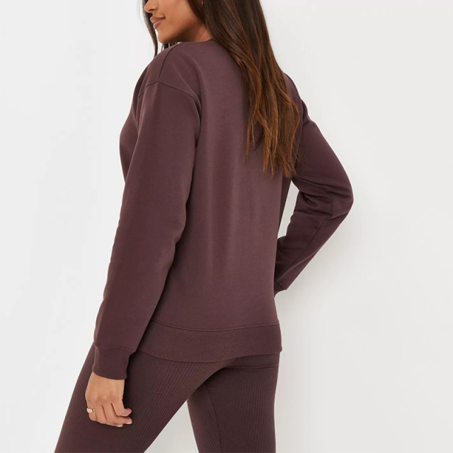 chocolate brushed back sweatshirt