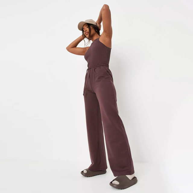light blue loopback wide leg joggers
