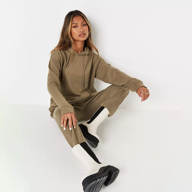 rust basic hoodie and jogger co ord set