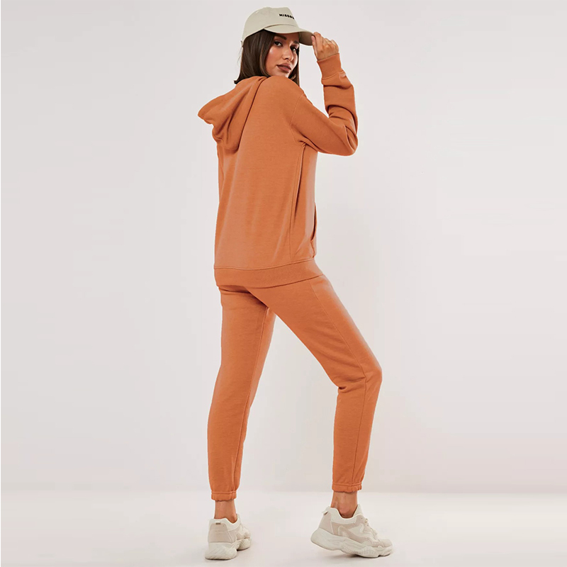rust basic hoodie and jogger co ord set