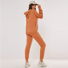 rust basic hoodie and jogger co ord set