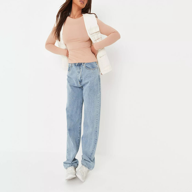 camel long sleeve crew neck top
