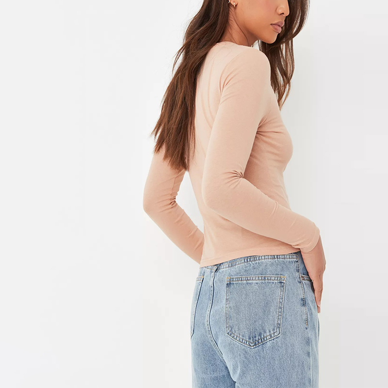 camel long sleeve crew neck top