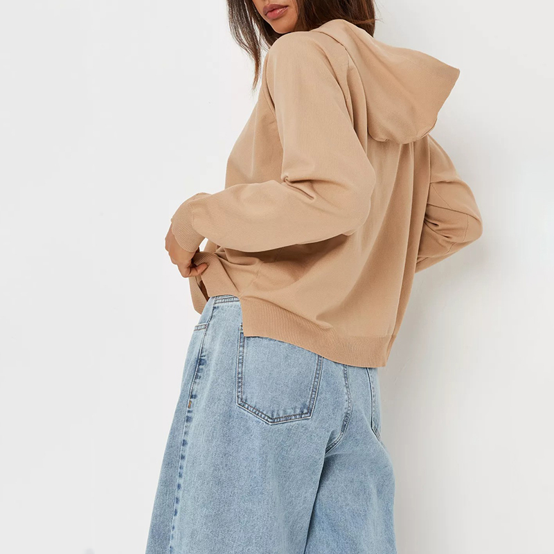 sand oversized knit hoodie