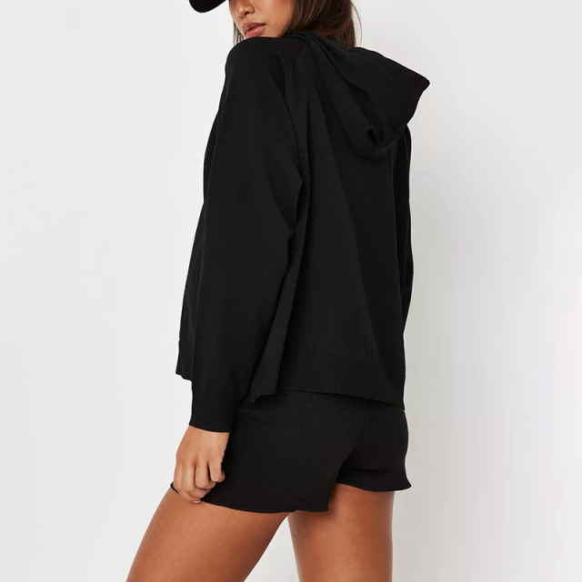 sand oversized knit hoodie