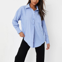 blue stripe extreme oversized poplin shirt