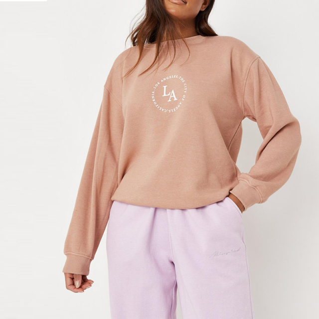 camel la circular print oversized sweatshirt
