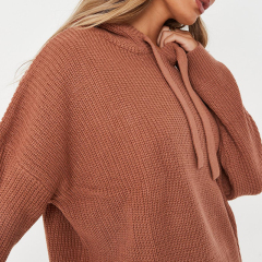 mocha chunky knit hoodie