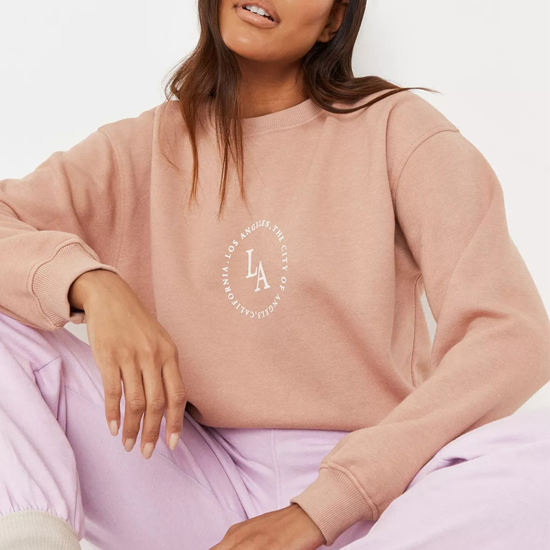camel la circular print oversized sweatshirt