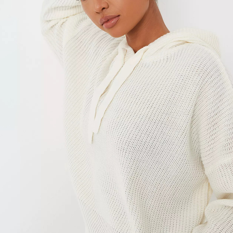 mocha chunky knit hoodie