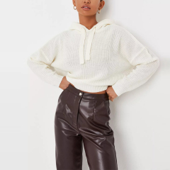 mocha chunky knit hoodie