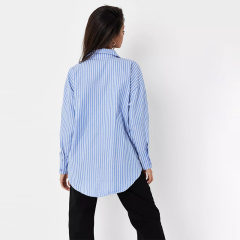 blue stripe extreme oversized poplin shirt