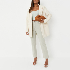sage faux leather bandeau corset top