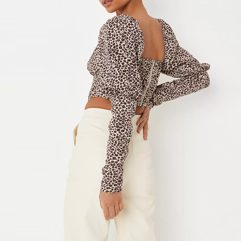 cream floral print milkmaid corset top