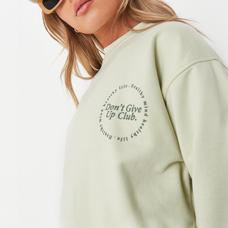 lime oversized positive slogan sweatshirt