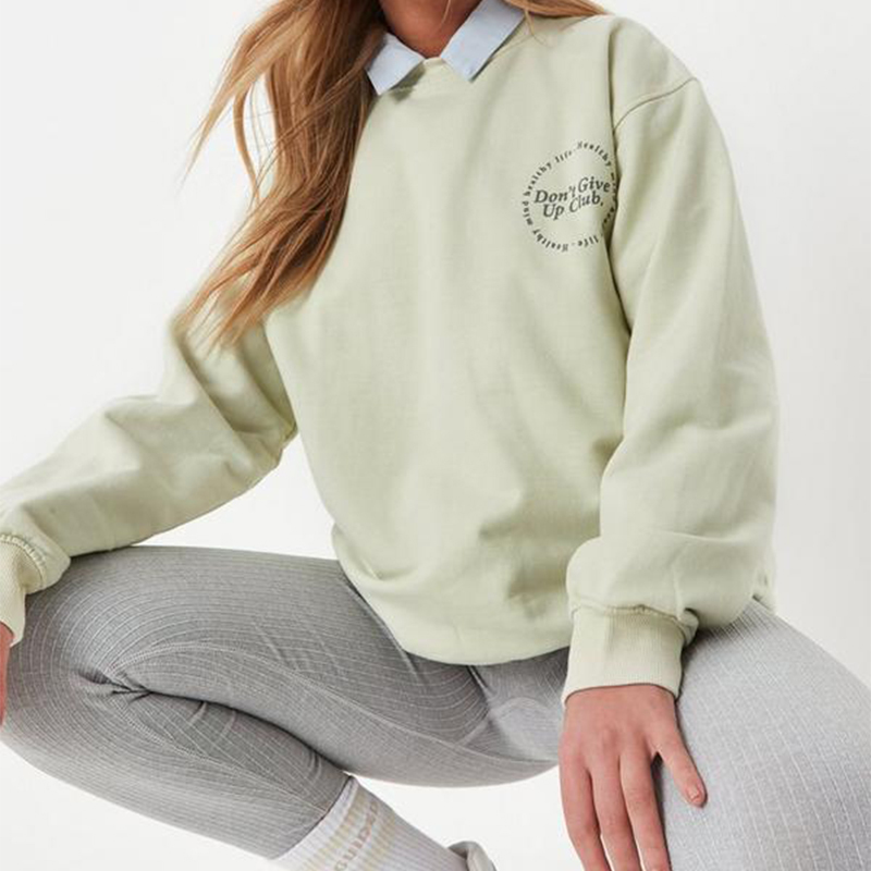 lime oversized positive slogan sweatshirt