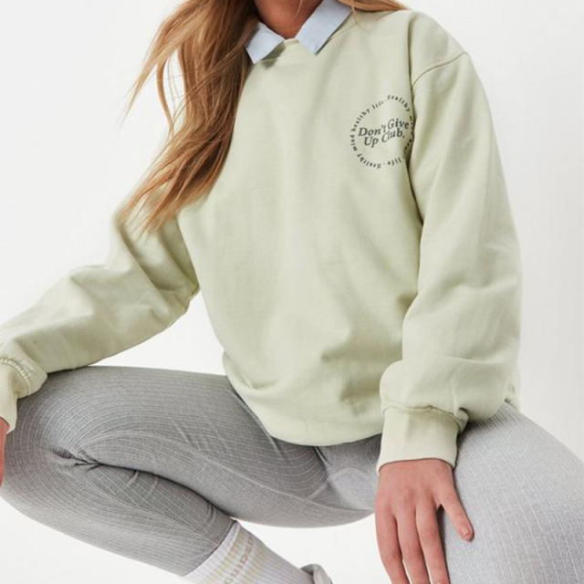 lime oversized positive slogan sweatshirt