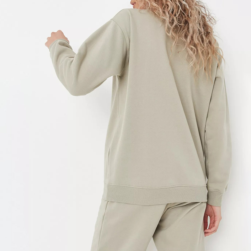 tall khaki brushed back sweatshirt