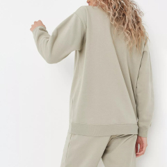 tall khaki brushed back sweatshirt