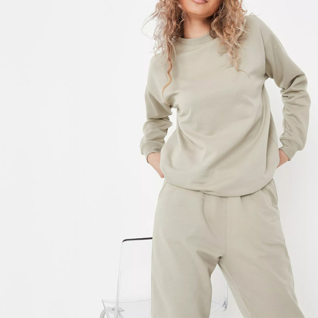 tall khaki brushed back sweatshirt