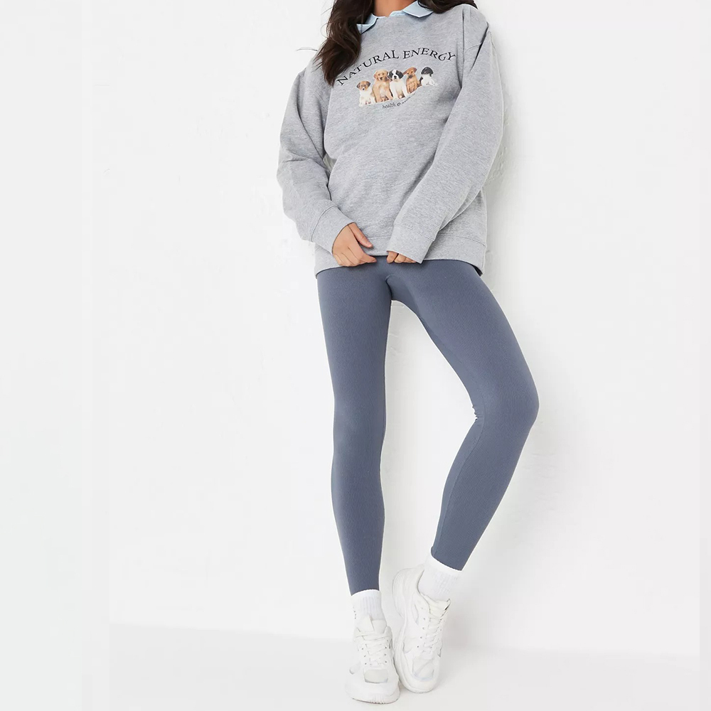 grey marl natural energy dog graphic sweatshirt