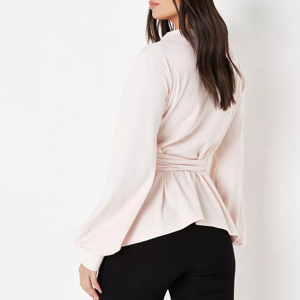 pink maternity rib wrap top